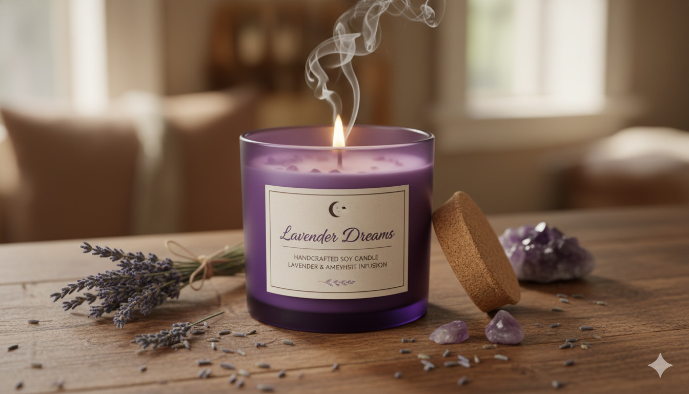 Lavender Dreams handcrafted soy candle
